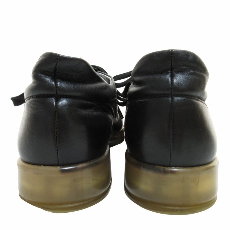 Chanel Leather Sneakers Clear Sole Shoes CC Logo Black — view 3