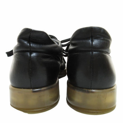 Chanel Leather Sneakers Clear Sole Shoes CC Logo Black — view 3