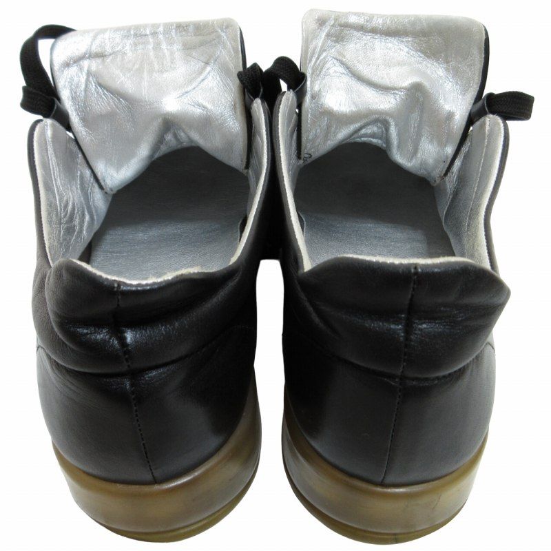 Chanel Leather Sneakers Clear Sole Shoes CC Logo Black — view 7