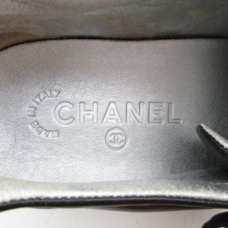 Chanel Leather Sneakers Clear Sole Shoes CC Logo Black — view 6