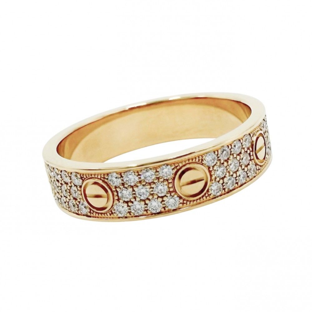 Cartier Ring Love Small Pave 18k YG Gold 88 Diamonds