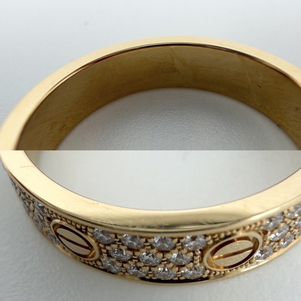 Cartier Ring Love Small Pave 18k YG Gold 88 Diamonds — view 6