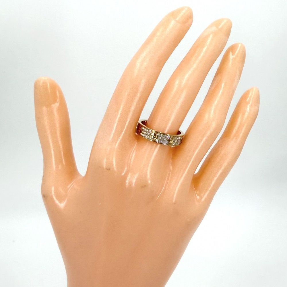Cartier Ring Love Small Pave 18k YG Gold 88 Diamonds — view 2