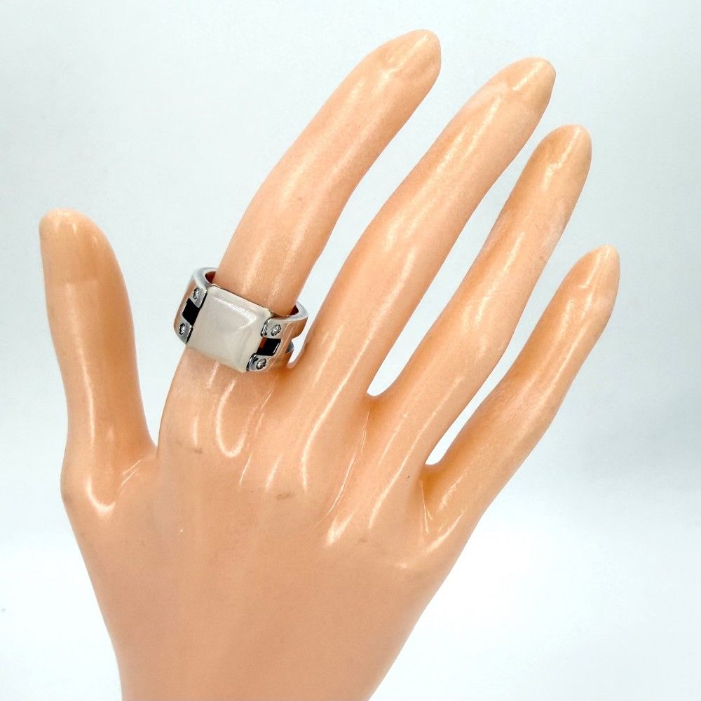 Hermes Ring Medley Vintage 52 925 Sterling Silver Moonstone — view 2