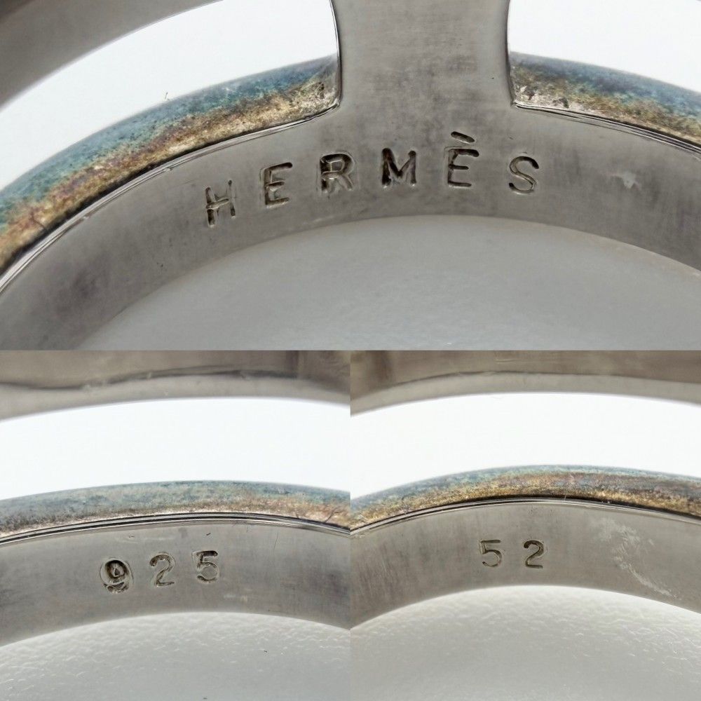 Hermes Ring Medley Vintage 52 925 Sterling Silver Moonstone — view 3