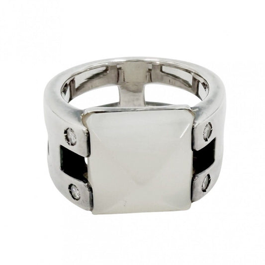 Hermes Ring Medley Vintage 52 925 Sterling Silver Moonstone