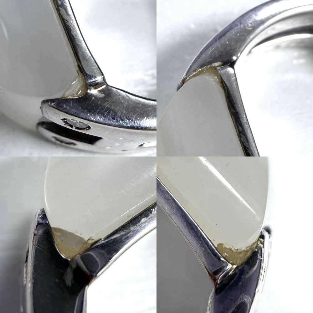 Hermes Ring Medley Vintage 52 925 Sterling Silver Moonstone — view 6