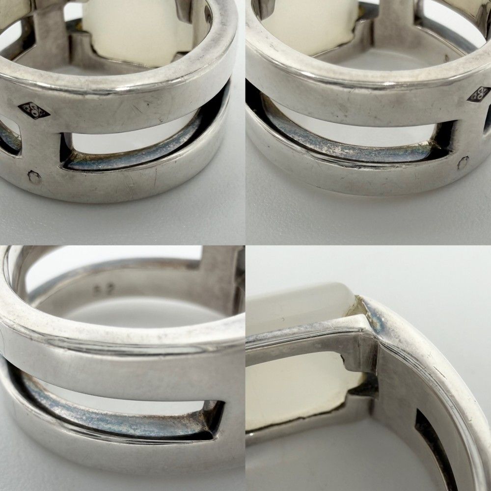Hermes Ring Medley Vintage 52 925 Sterling Silver Moonstone — view 5