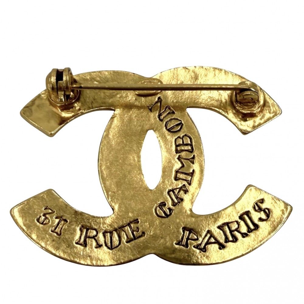 Chanel Brooch Logo CC Vintage Gold Plated — view 2