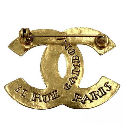 Chanel Brooch Logo CC Vintage Gold Plated — view 2