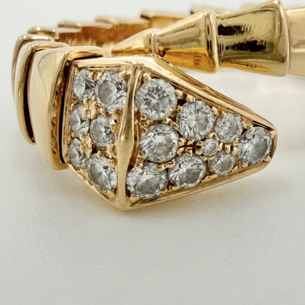 Bvlgari Ring Serpenti Viper XL 18k PG Gold Diamond — view 3