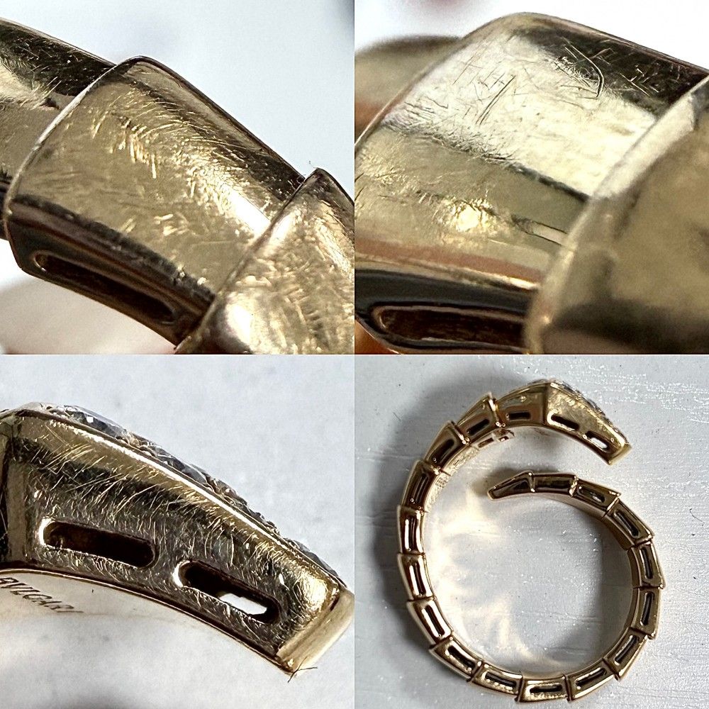 Bvlgari Ring Serpenti Viper XL 18k PG Gold Diamond — view 6