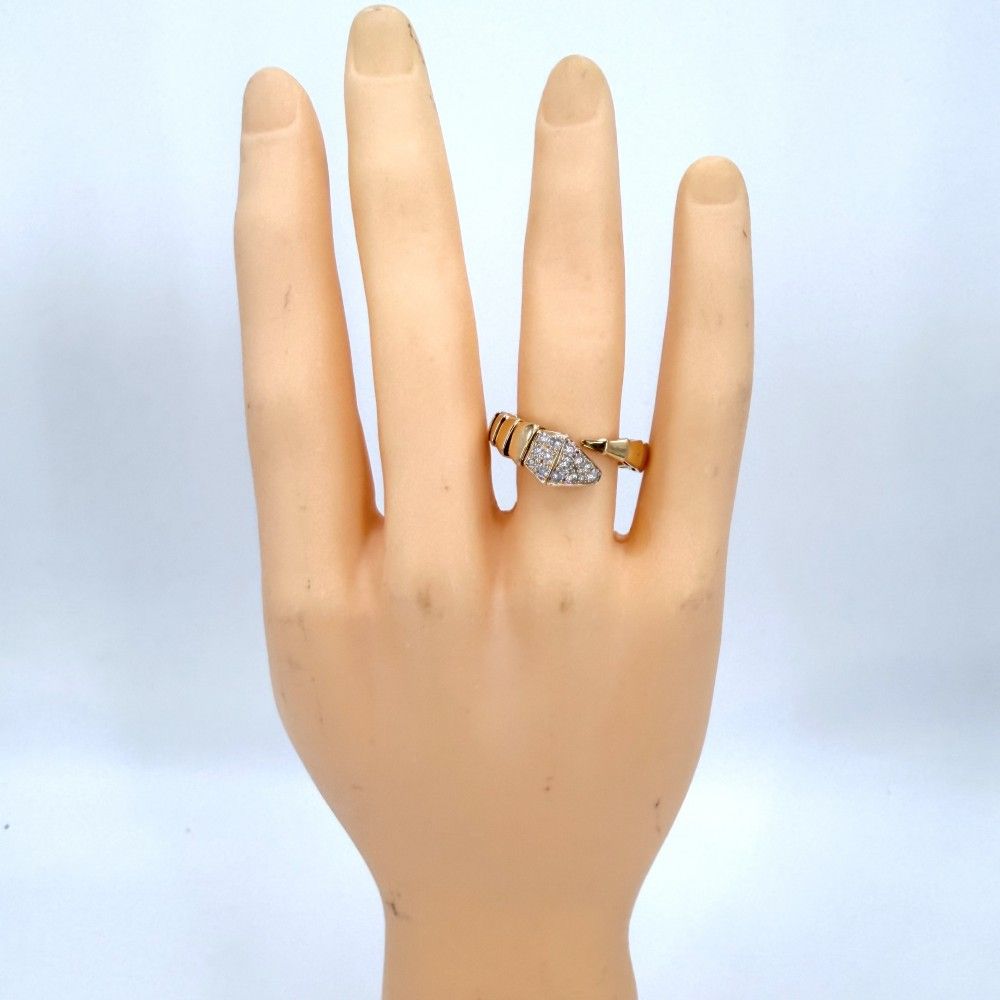 Bvlgari Ring Serpenti Viper XL 18k PG Gold Diamond — view 2
