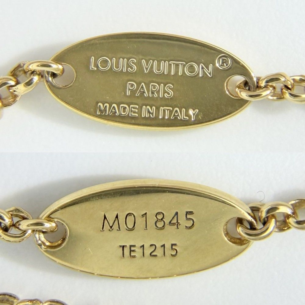 Louis Vuitton Necklace LV 2 Chain with Adjuster Star Line Stone Gold — view 4