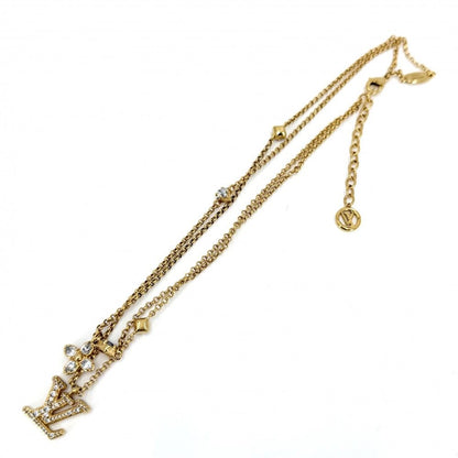 Louis Vuitton Necklace LV 2 Chain with Adjuster Star Line Stone Gold — view 5