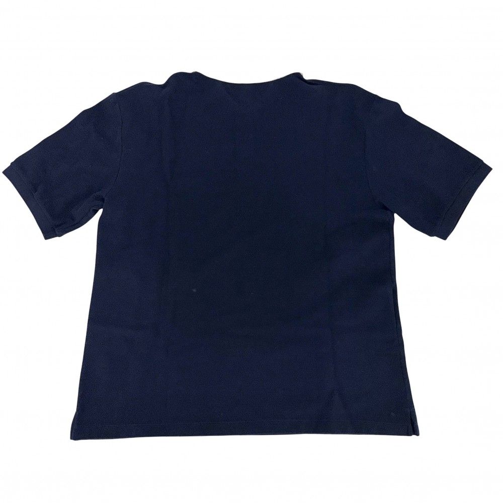 Miu Miu Miu Polo Shirt Cotton Pique Short Sleeve S Navy White Spring Summer — view 2