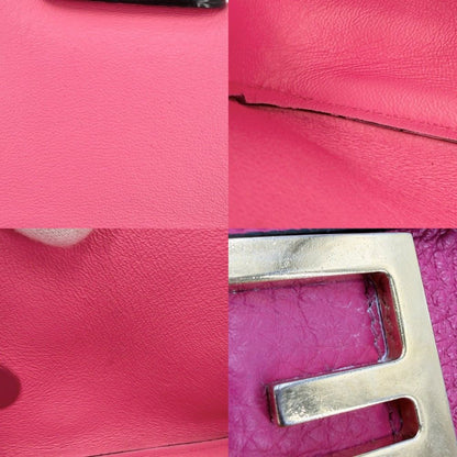 Fendi 2-Way Seller Baguette Small One Shoulder Bag Crossbody Leather Pink Gold — view 6