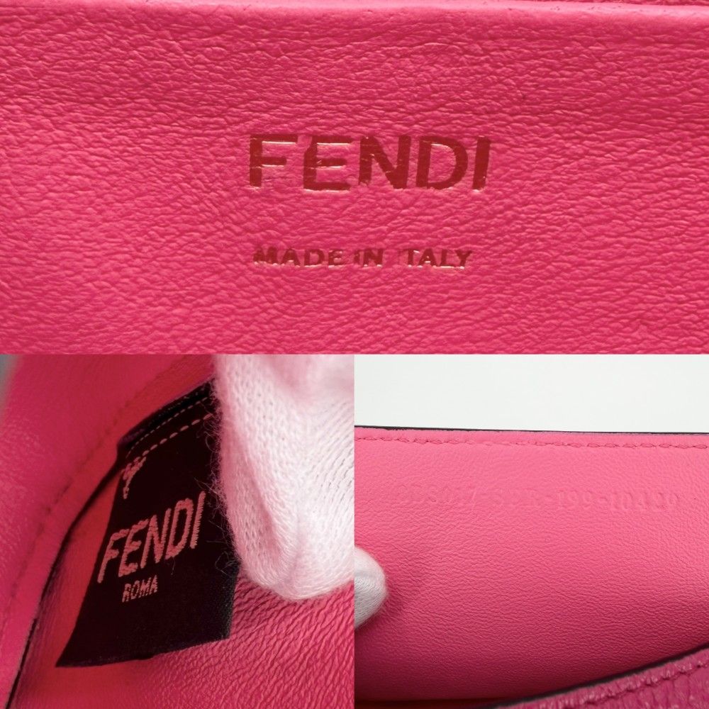 Fendi 2-Way Seller Baguette Small One Shoulder Bag Crossbody Leather Pink Gold — view 5