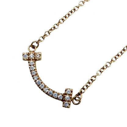 Tiffany & Co Necklace T Smile Mini Pendant Adjustable Star with 18k PG Gold