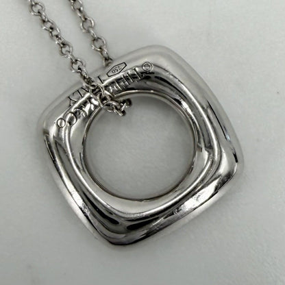 Tiffany & Co Necklace Square Circle 18k WG White Gold Diamond — view 7