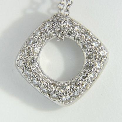Tiffany & Co Necklace Square Circle 18k WG White Gold Diamond — view 4