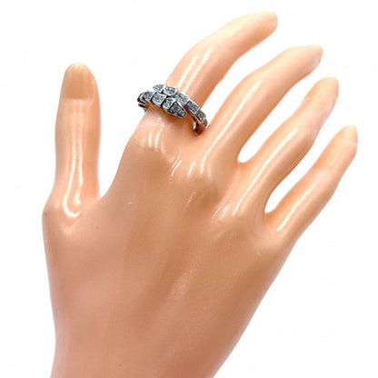 Bvlgari Ring Serpenti Viper Full Pave 18k White Gold Diamond Silver — view 2