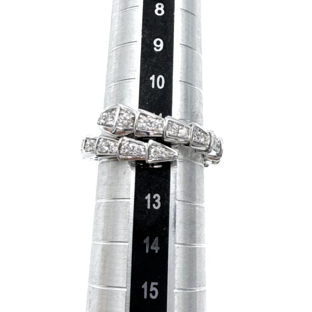 Bvlgari Ring Serpenti Viper Full Pave 18k White Gold Diamond Silver — view 4