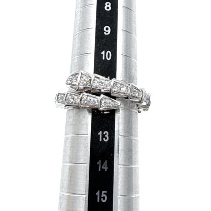 Bvlgari Ring Serpenti Viper Full Pave 18k White Gold Diamond Silver — view 4