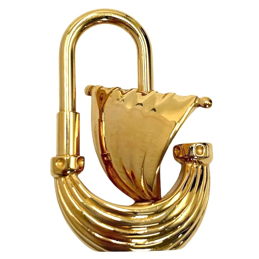 Hermes Key Holder Paris Air Yacht Ship Cadena Charm Gold