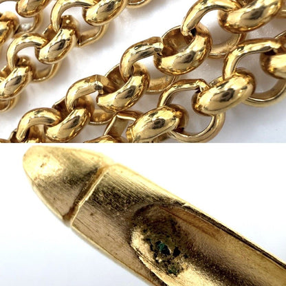 Chanel Necklace Long CC Logo Clover Heart Icon Quilted Vintage Gold Plated — view 5