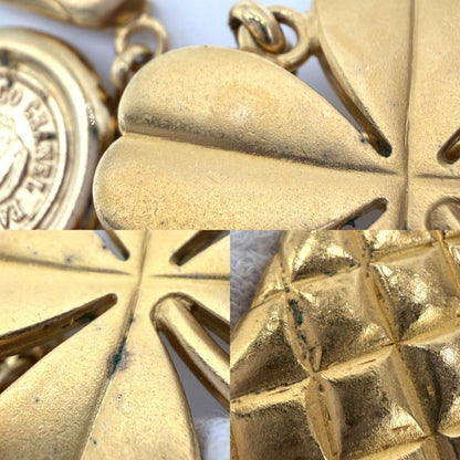 Chanel Necklace Long CC Logo Clover Heart Icon Quilted Vintage Gold Plated — view 6