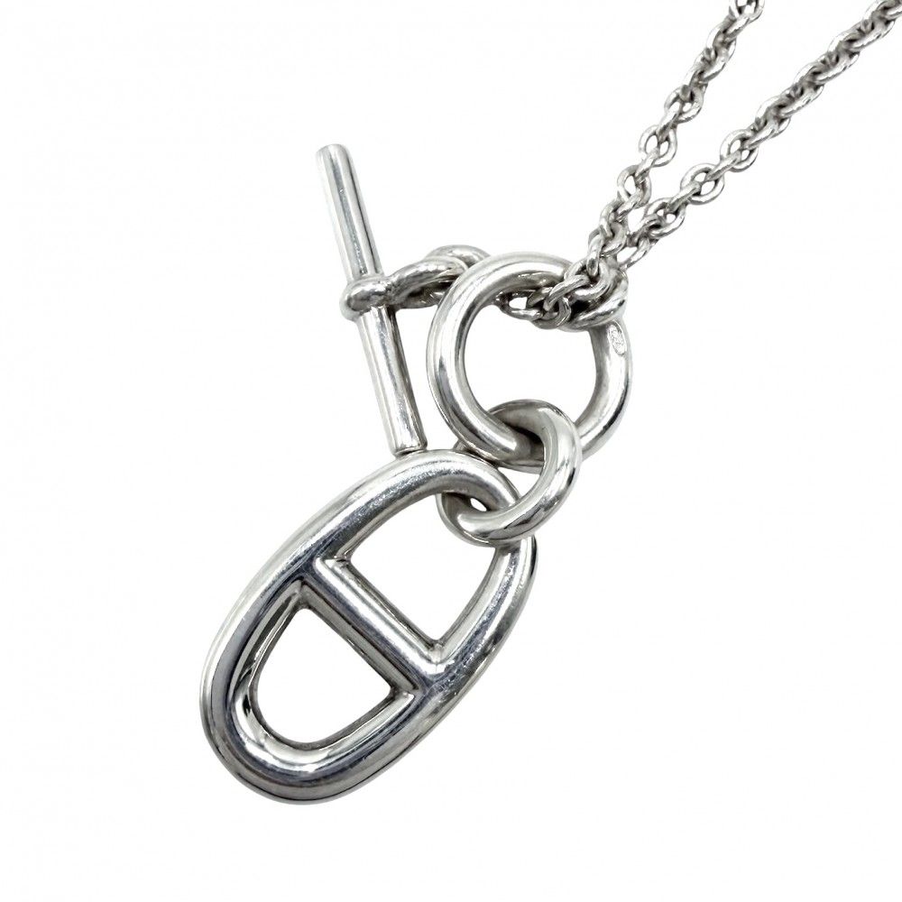 Hermes Necklace Chaine D'ancre Amulet Pendant 925 Sterling Silver