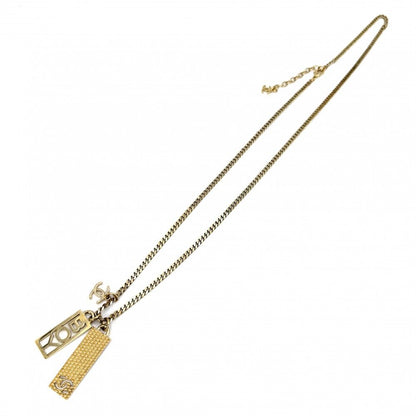 Chanel Necklace CC Logo Plate Adjustable Star Long Line Stone Gold — view 5