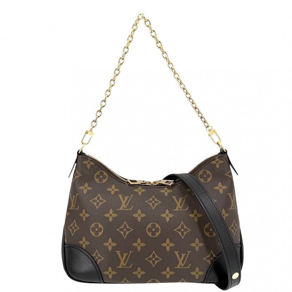 Louis Vuitton 2-Way Monogram Boulogne PM Shoulder Bag Crossbody Black Noir