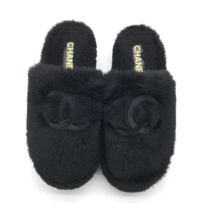 Chanel CC Logo Sandals Shu-z Shoes 36 C Pouch LadyBlack — view 2