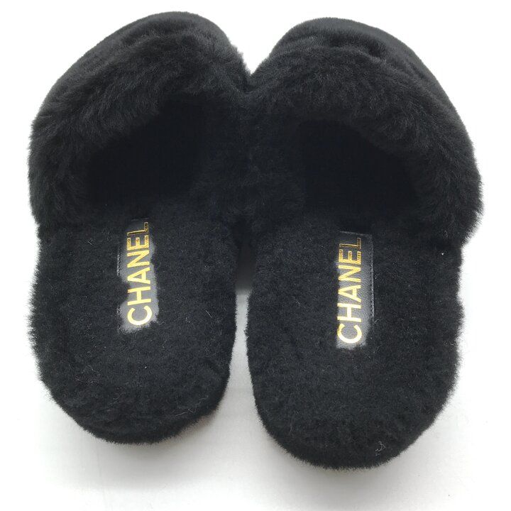 Chanel CC Logo Sandals Shu-z Shoes 36 C Pouch LadyBlack — view 5