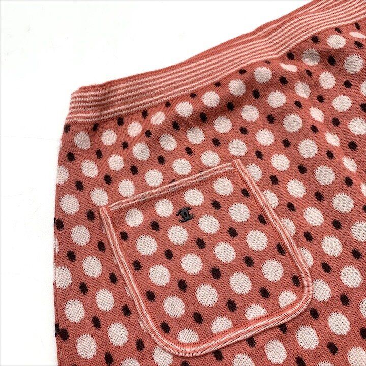 Chanel CC Logo 38 Cashmere z Knit Skirt LadyPink — view 9