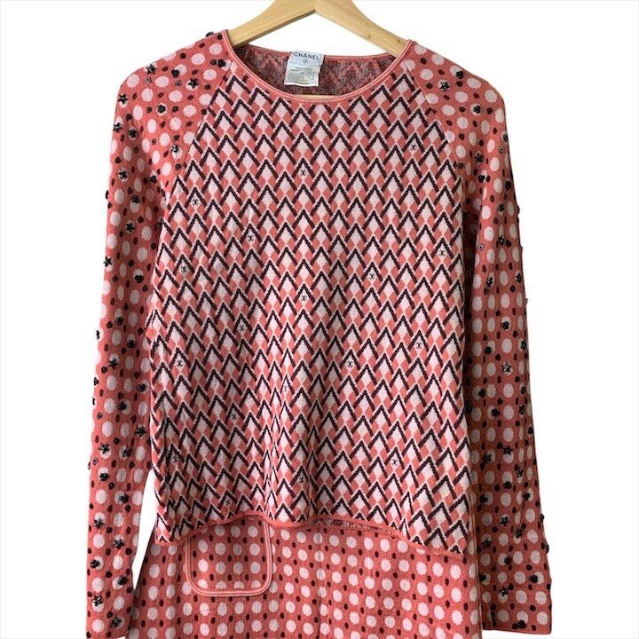 Chanel CC Logo 38 Cashmere z Knit Skirt LadyPink — view 2