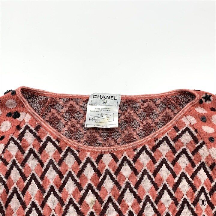 Chanel CC Logo 38 Cashmere z Knit Skirt LadyPink — view 6