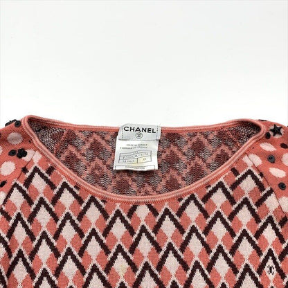 Chanel CC Logo 38 Cashmere z Knit Skirt LadyPink — view 6