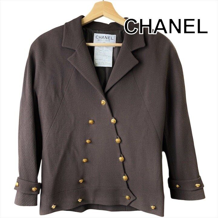 Chanel CC Logo Bo hmm 34 hmm ji le Jacket LadyBrown