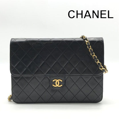 Chanel CC Logo Quilted Leather Che Hmm Shoulder Bag LadyBlack