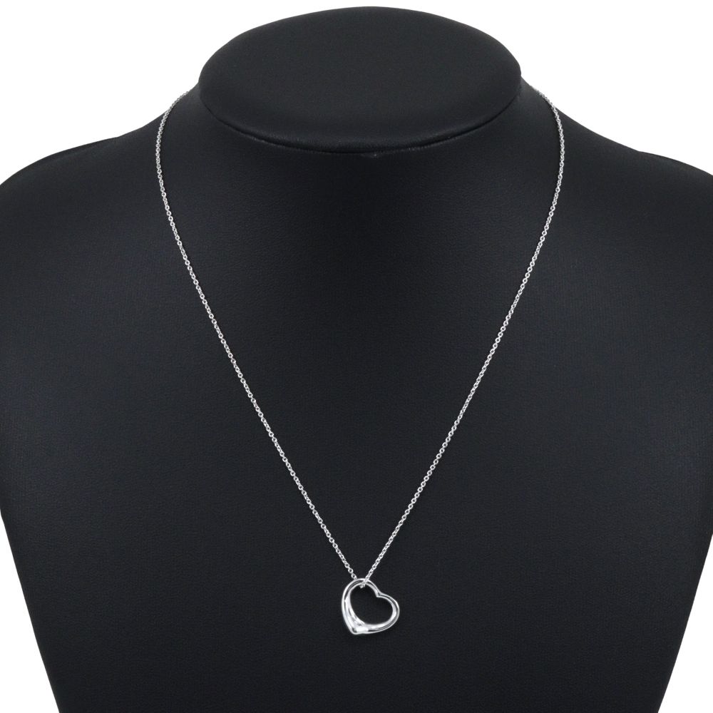 Tiffany & Co Open Heart Elsa Peretti 925 Sterling Silver Necklace — view 2