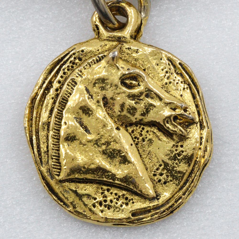 Chanel CC Logo Coin Charm Vintage Gold Plated Necklace — view 9