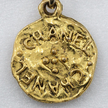 Chanel CC Logo Coin Charm Vintage Gold Plated Necklace — view 8