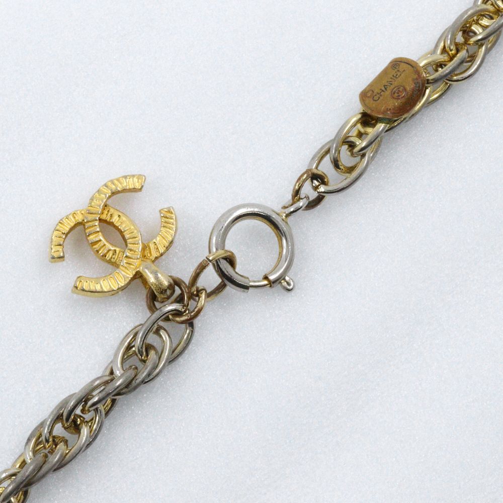 Chanel CC Logo Coin Charm Vintage Gold Plated Necklace — view 5