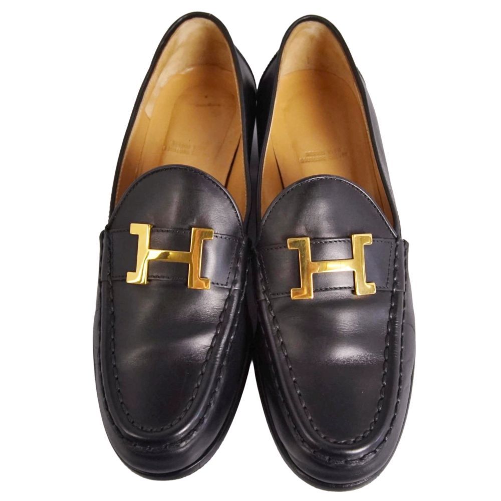 Hermes Loafers Moccasins Constance Leather Heels — view 4