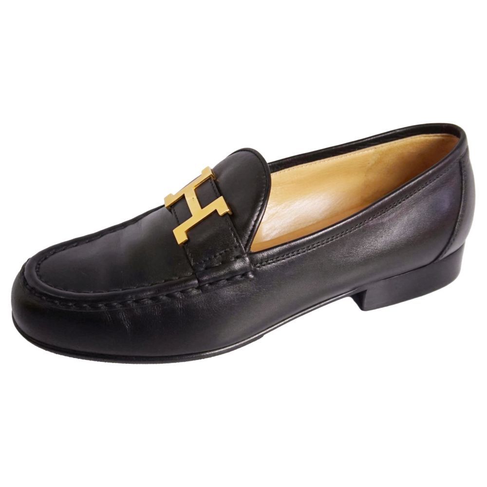 Hermes Loafers Moccasins Logo Constance Leather