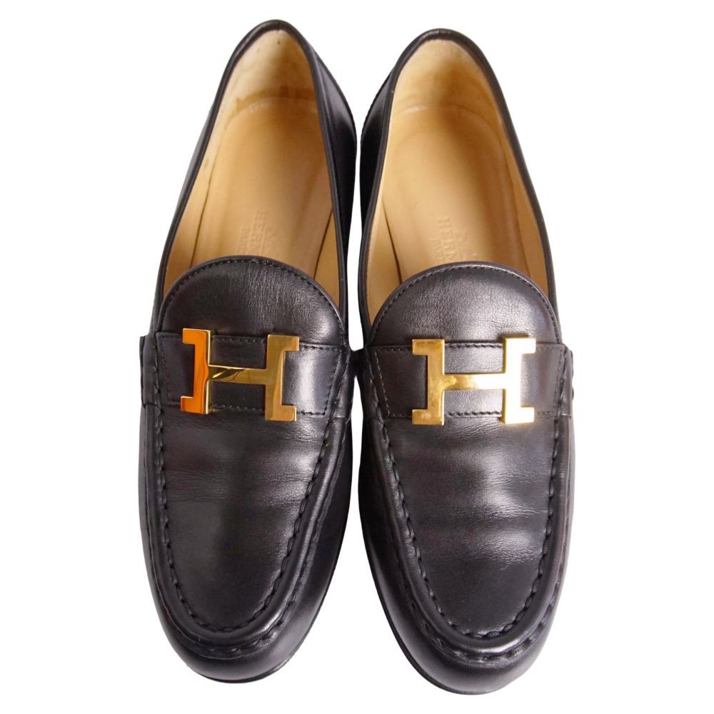 Hermes Loafers Moccasins Logo Constance Leather — view 4