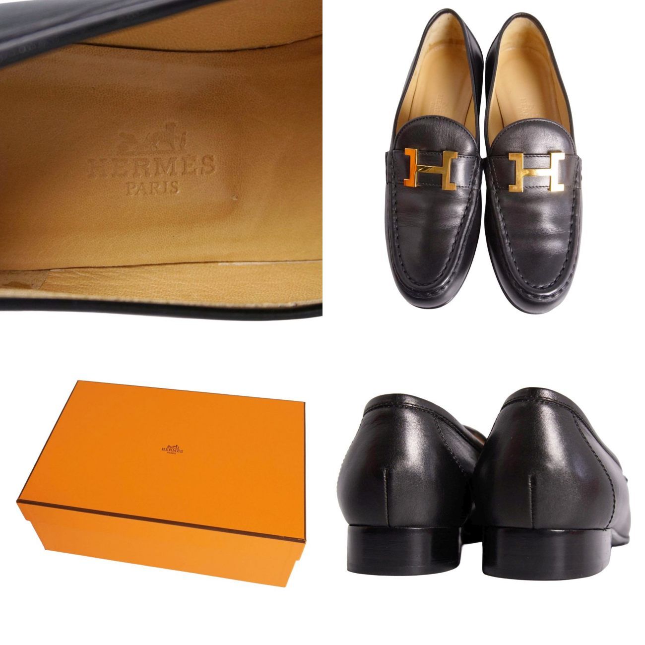 Hermes Loafers Moccasins Logo Constance Leather — view 9